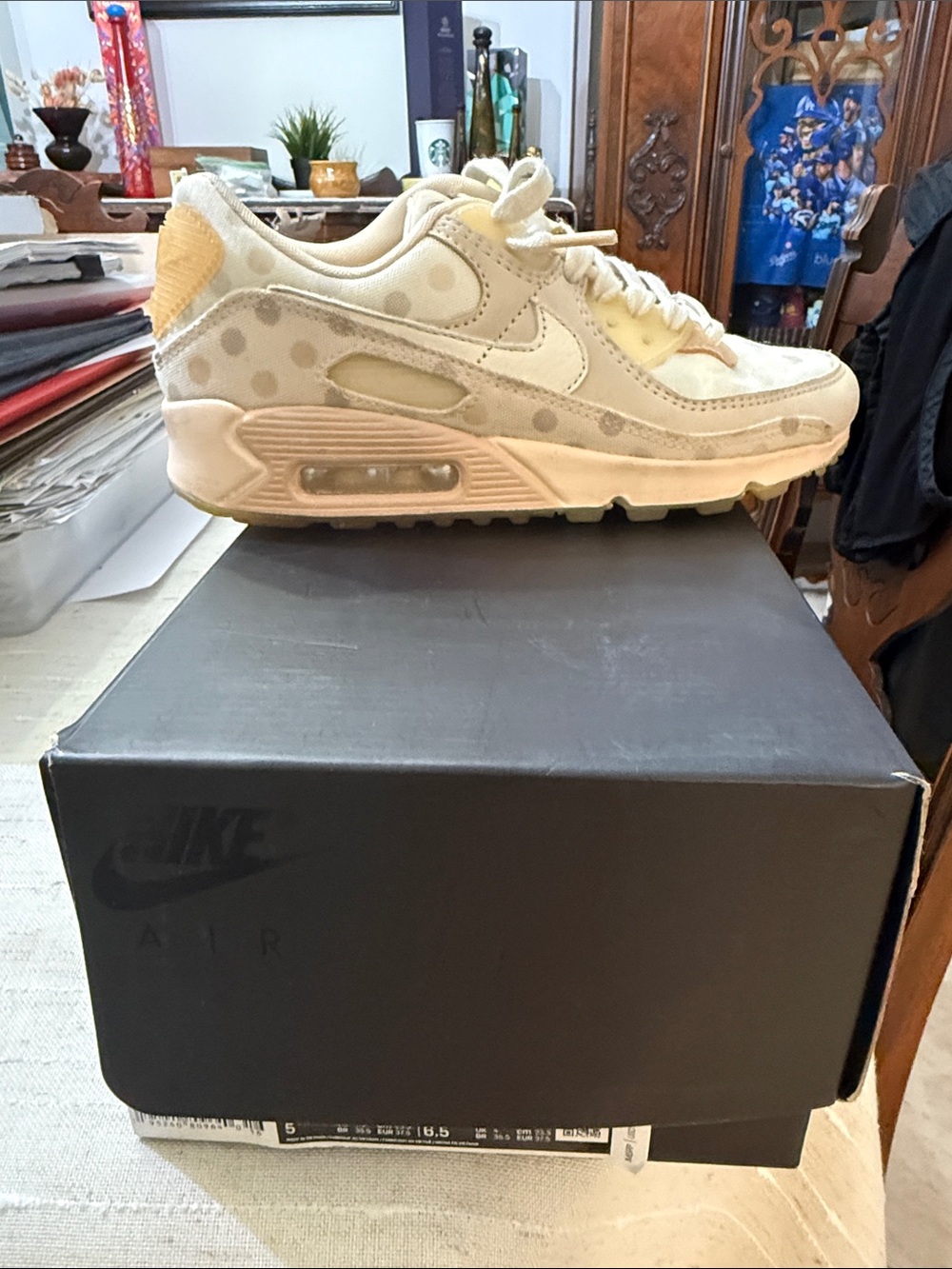 Nike Kids Polka Dot Air Max Sneakers - Cream & Beige